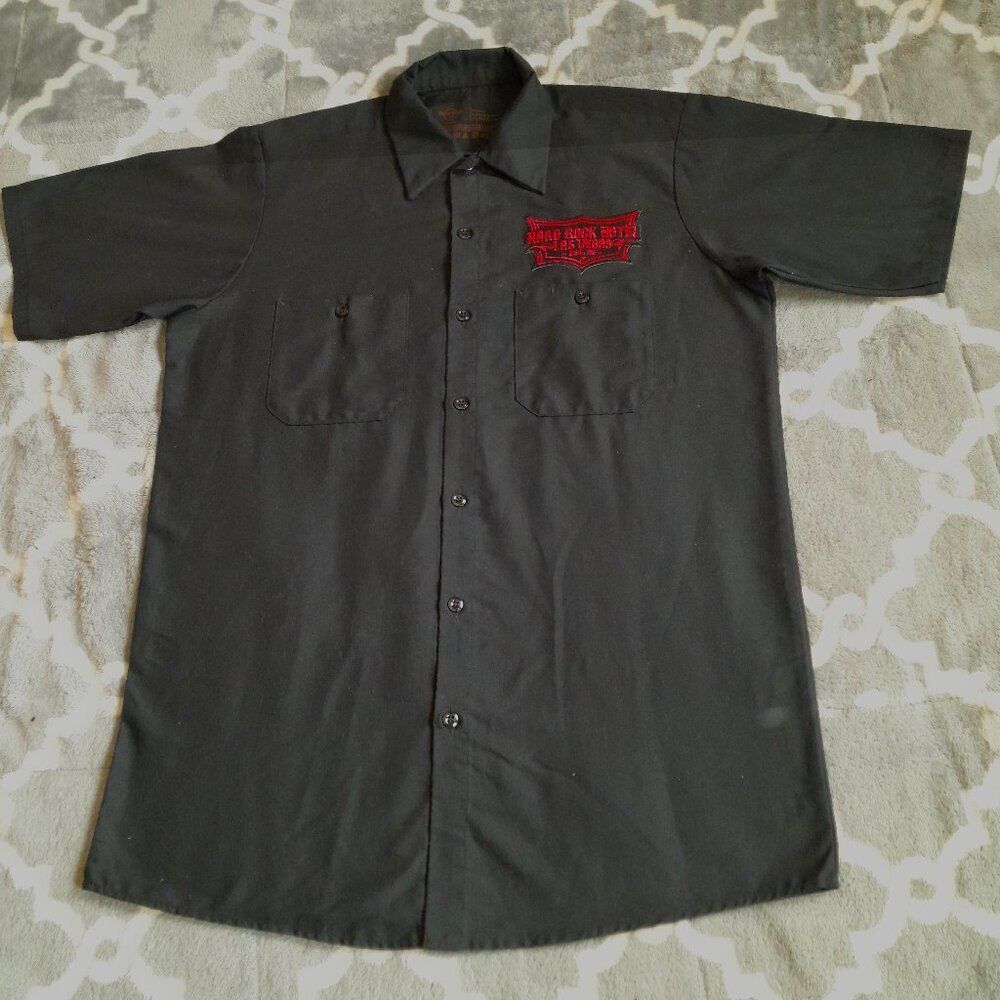 Hard Rock Hotel Men’s Black Las Vegas Dress Short Sleeve Shirt Size Large